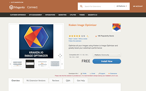 Screencast for Kraken.io Magento plugin